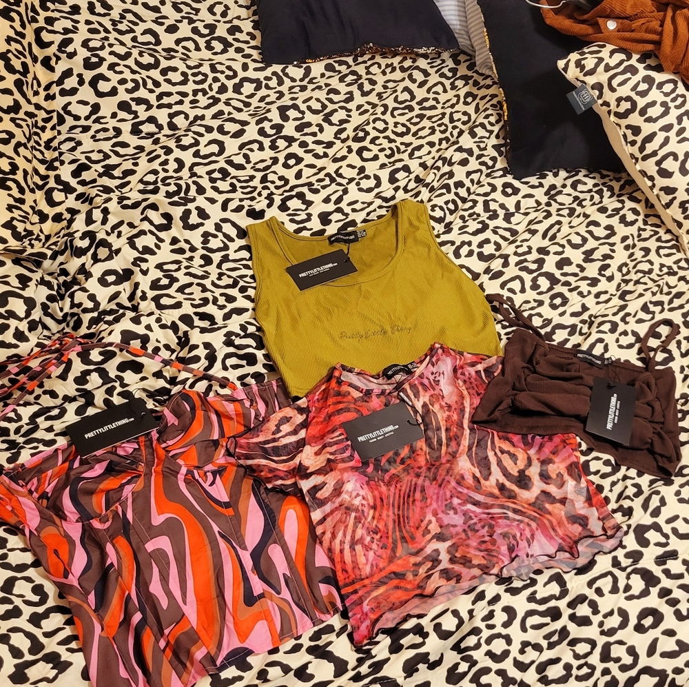 4 for $25 Prettylittlething Tops. Size UK 14 US 10